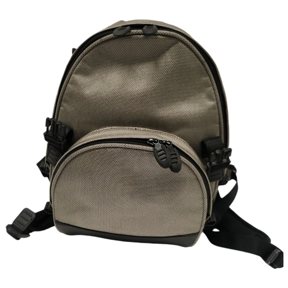 Tumi T2 Ballistic Black Gray Multi Compartment Travel Backpack Waist Carry Bag ; - Picture 2 of 15